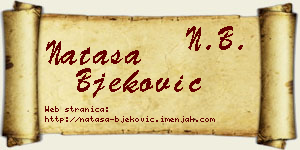Nataša Bjeković vizit kartica